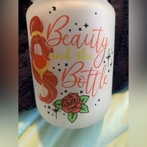 Mason jar glass with straw